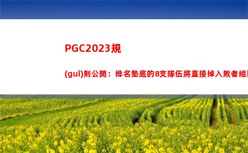PGC2023規(guī)則公開：排名墊底的8支隊伍將直接掉入敗者組！